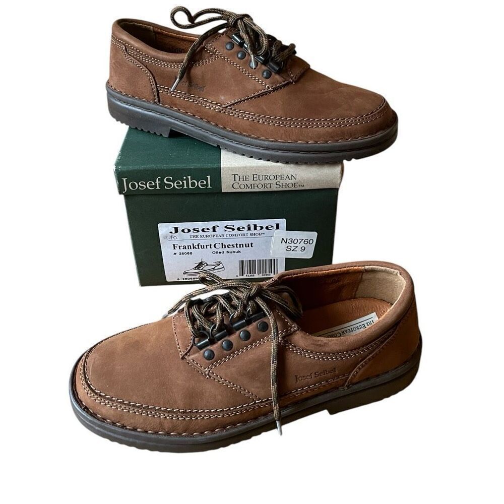 Josef Seibel Frankfurt Chestnut Lace Up Low Top Mens Shoes Sz 9 Conformable Shoe
